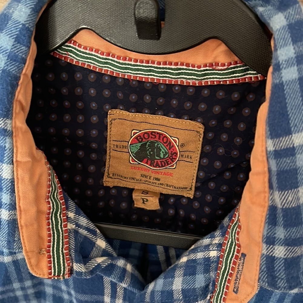 Boston traders luxury vintage blue plaid shirt size small - Picture 5 of 6